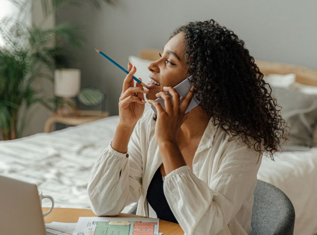 HR manager on a call with an Ocushield specialist